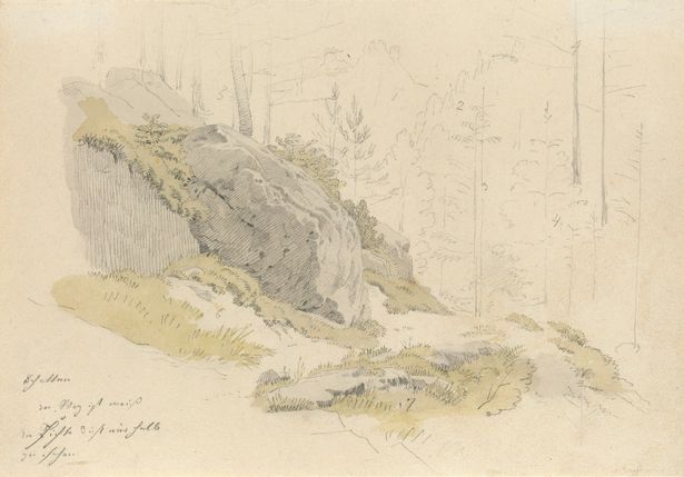 [Translate to Dutch:] Caspar David Friedrich Bild: Felsen an einem Waldweg